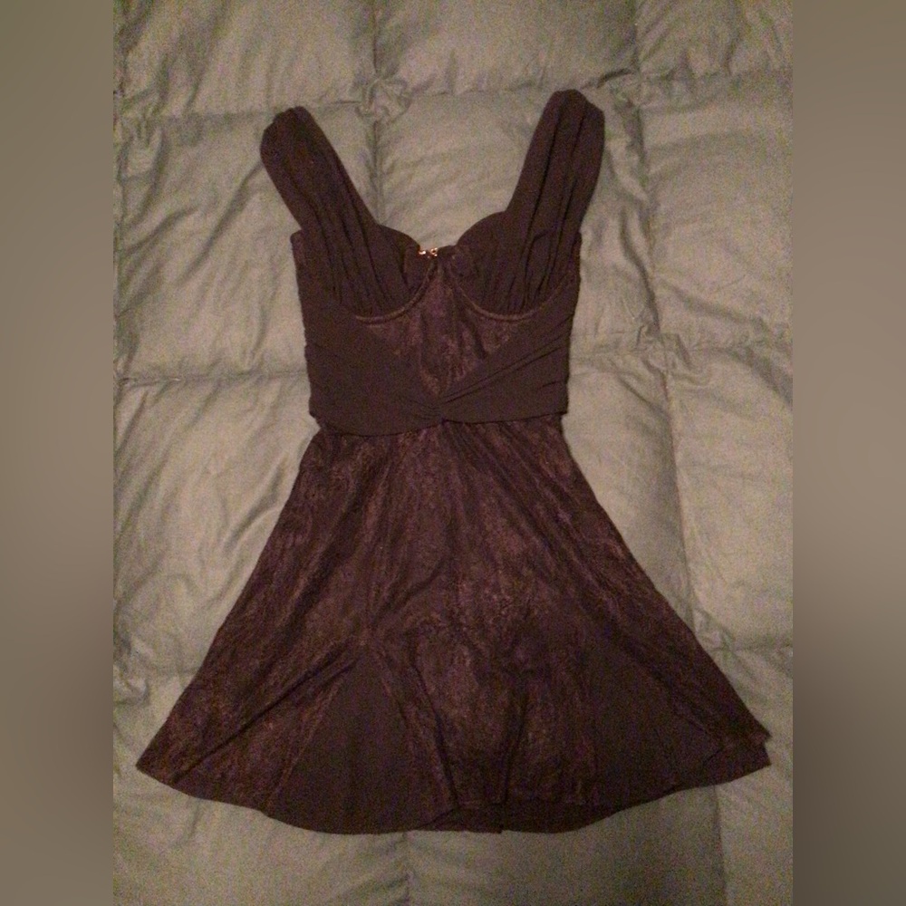 Oh Polly black lace mini dress